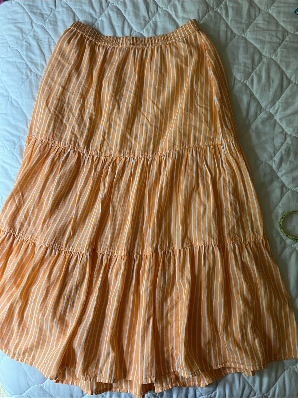 Pact Organic Citrus Stripe Light Cotton Tiered Skirt Medium - Picture 6 of 6